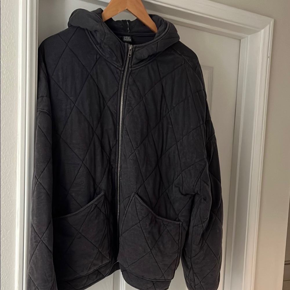 Black Quilted Hoodie Jacket